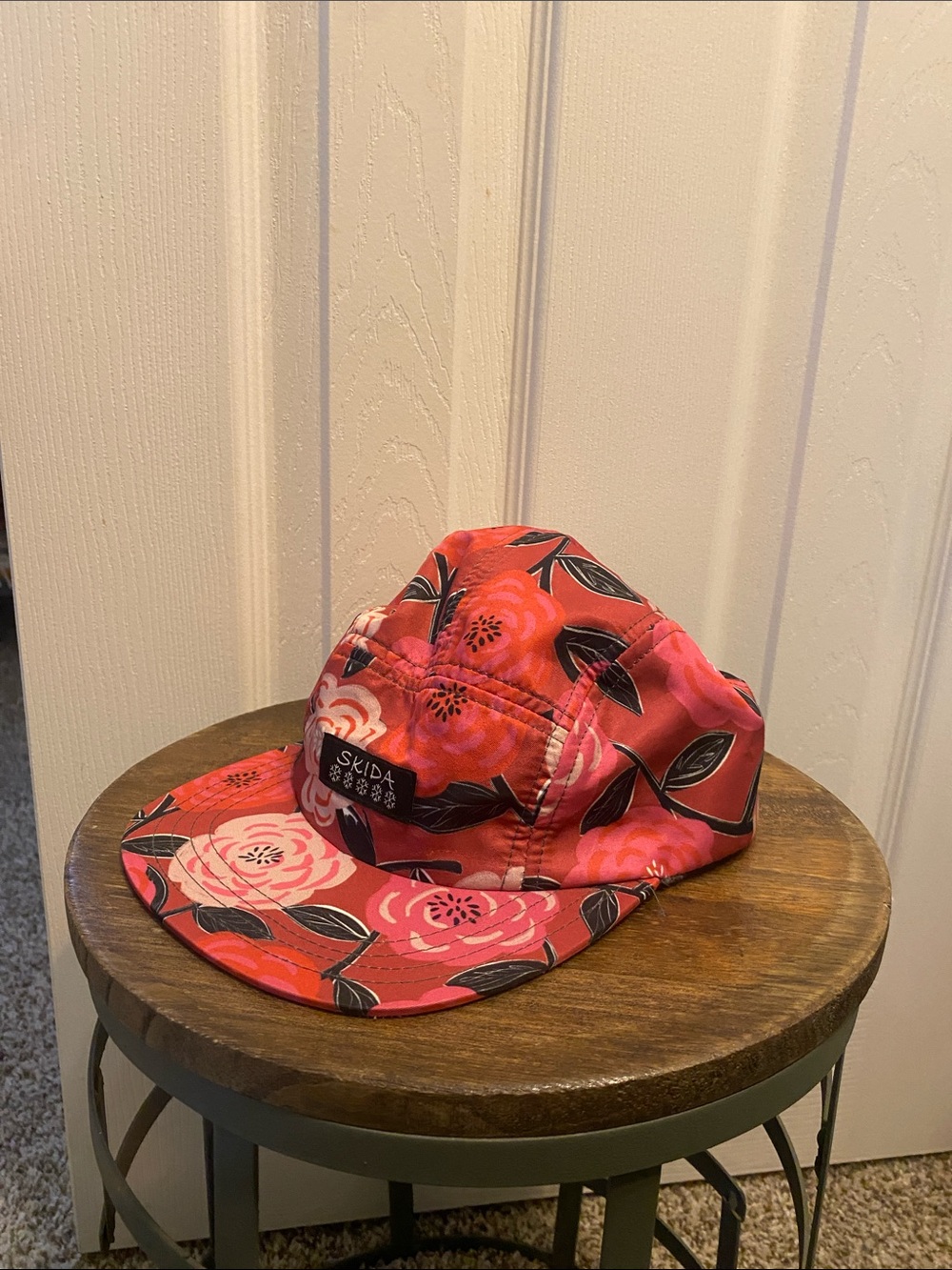 Women’s Floral Pink and Red Five-Panel Hat